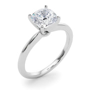 Refined Solitaire For Peg Head Round Diamond Engagement Ring in 10K/14K gold and platinum with certified lab-grown or natural diamonds