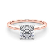 Refined Solitaire For Peg Head Round Diamond Engagement Ring in 10K/14K gold and platinum with certified lab-grown or natural diamonds