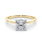 Refined Solitaire For Peg Head Round Diamond Engagement Ring in 10K/14K gold and platinum with certified lab-grown or natural diamonds