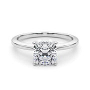 Refined Solitaire For Peg Head Round Diamond Engagement Ring in 10K/14K gold and platinum with certified lab-grown or natural diamonds