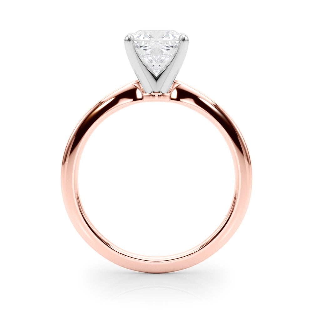 Refined Solitaire For Peg Head Round Diamond Engagement Ring in 10K/14K gold and platinum with certified lab-grown or natural diamonds