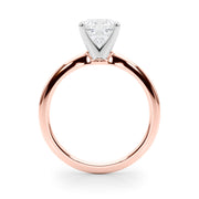 Refined Solitaire For Peg Head Round Diamond Engagement Ring in 10K/14K gold and platinum with certified lab-grown or natural diamonds