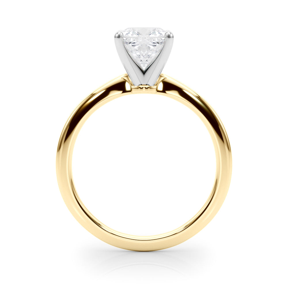 Refined Solitaire For Peg Head Round Diamond Engagement Ring in 10K/14K gold and platinum with certified lab-grown or natural diamonds