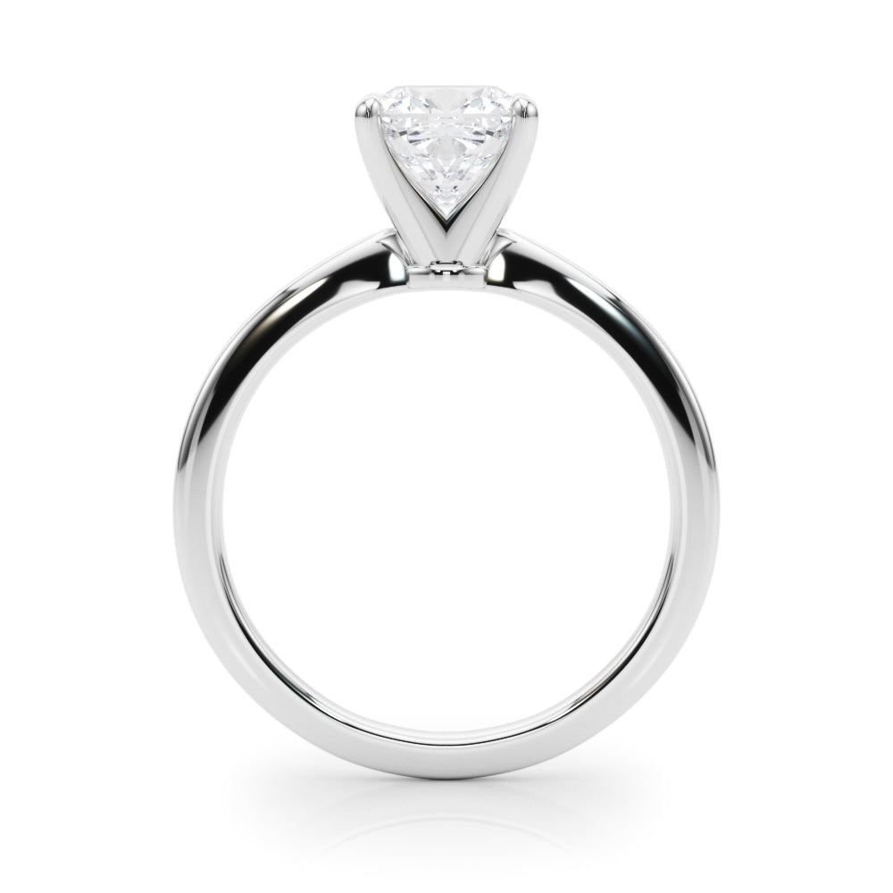 Refined Solitaire For Peg Head Round Diamond Engagement Ring in 10K/14K gold and platinum with certified lab-grown or natural diamonds