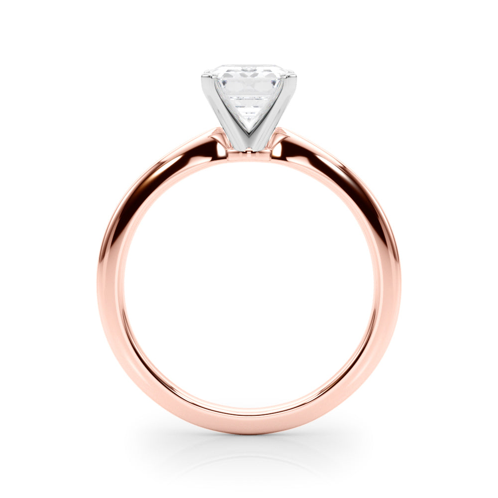 Refined Solitaire For Peg Head Round Diamond Engagement Ring in 10K/14K gold and platinum with certified lab-grown or natural diamonds