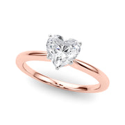 Refined Solitaire For Peg Head Round Diamond Engagement Ring in 10K/14K gold and platinum with certified lab-grown or natural diamonds