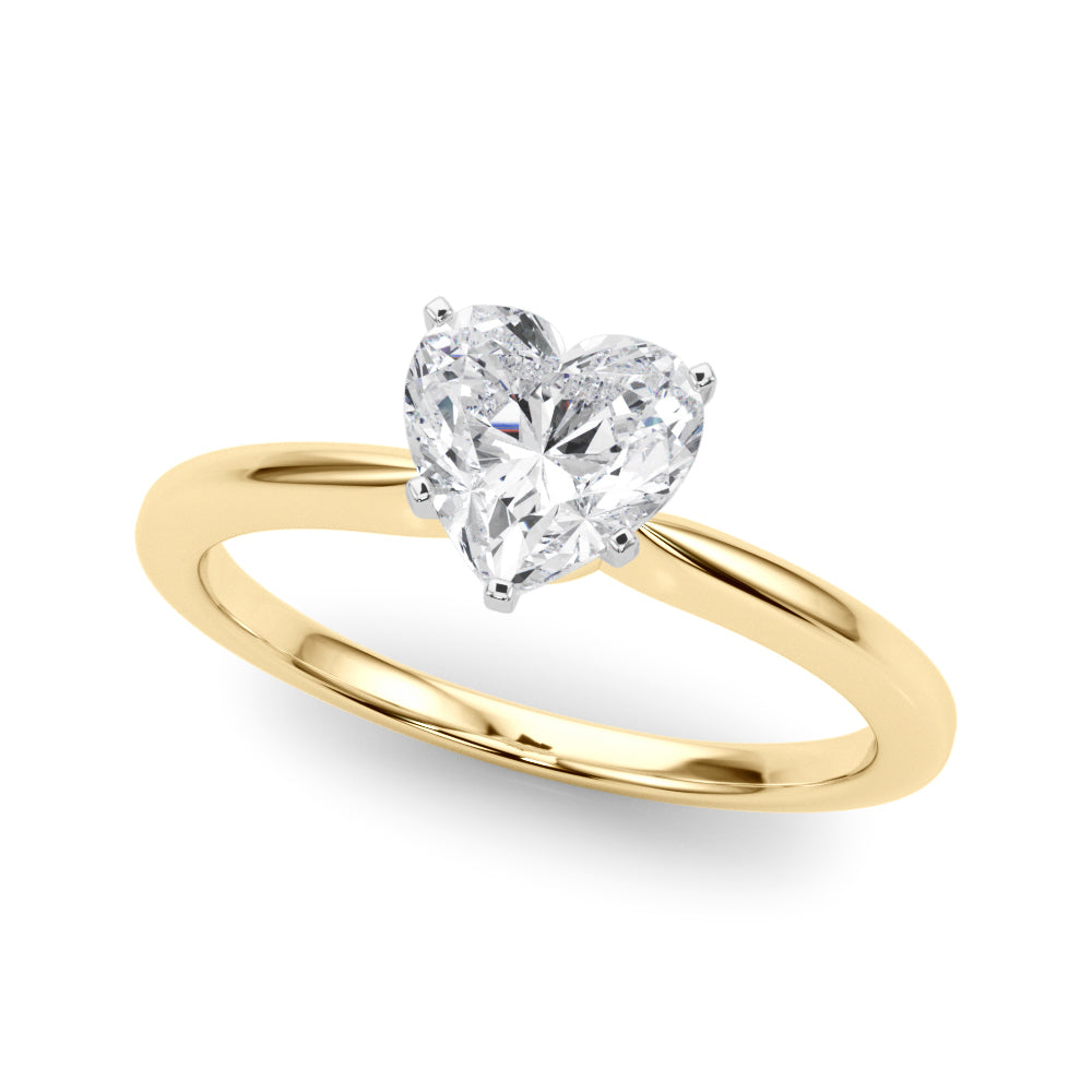 Refined Solitaire For Peg Head Round Diamond Engagement Ring in 10K/14K gold and platinum with certified lab-grown or natural diamonds
