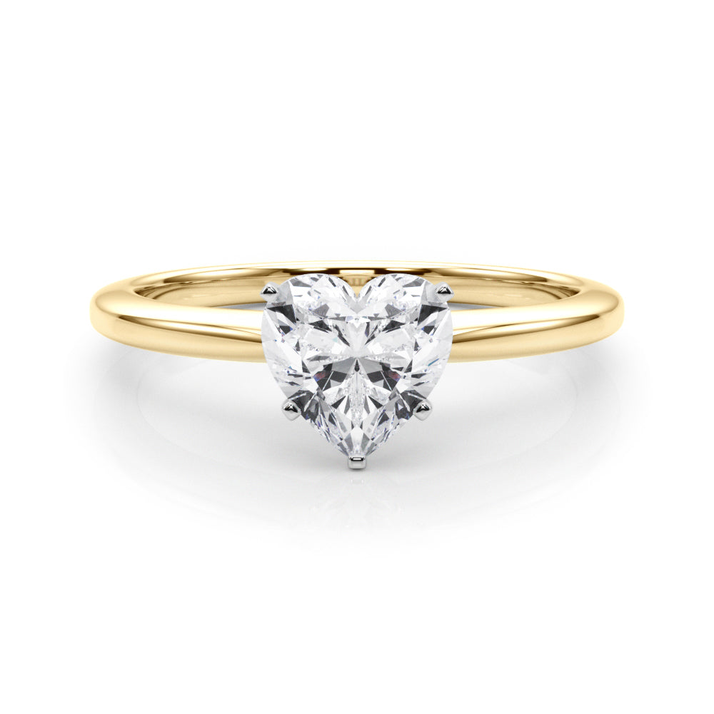 Refined Solitaire For Peg Head Round Diamond Engagement Ring in 10K/14K gold and platinum with certified lab-grown or natural diamonds