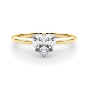 Refined Solitaire For Peg Head Round Diamond Engagement Ring in 10K/14K gold and platinum with certified lab-grown or natural diamonds