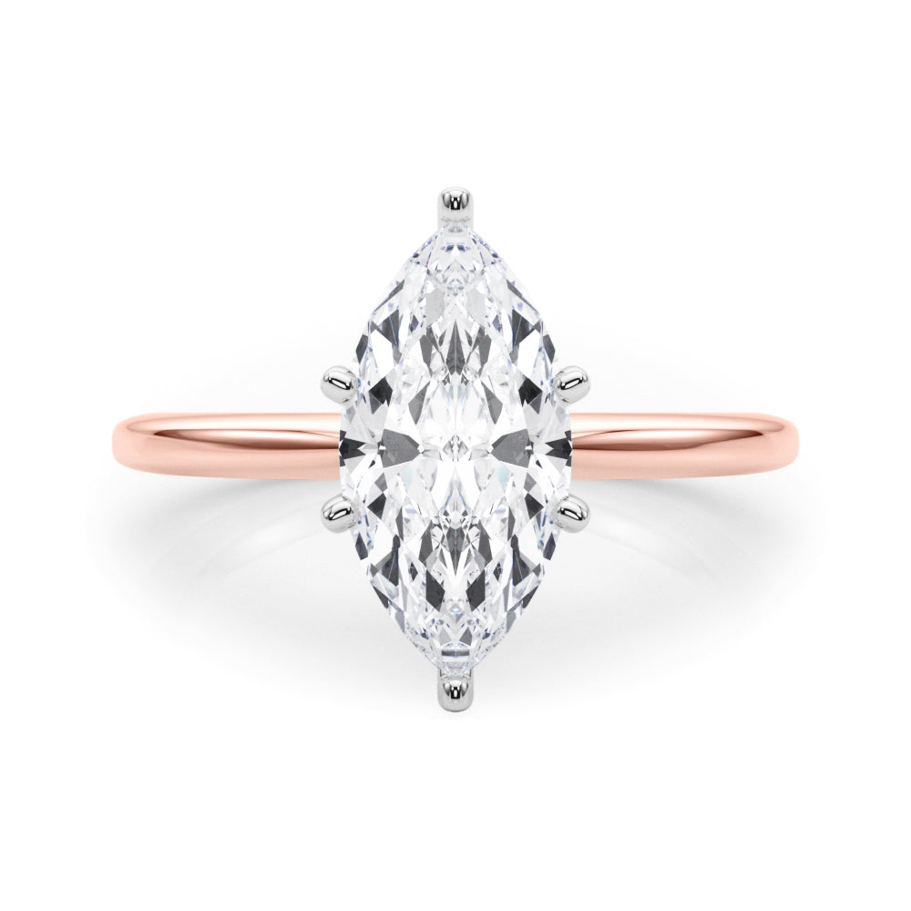 Refined Solitaire For Peg Head Round Diamond Engagement Ring in 10K/14K gold and platinum with certified lab-grown or natural diamonds