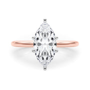 Refined Solitaire For Peg Head Round Diamond Engagement Ring in 10K/14K gold and platinum with certified lab-grown or natural diamonds