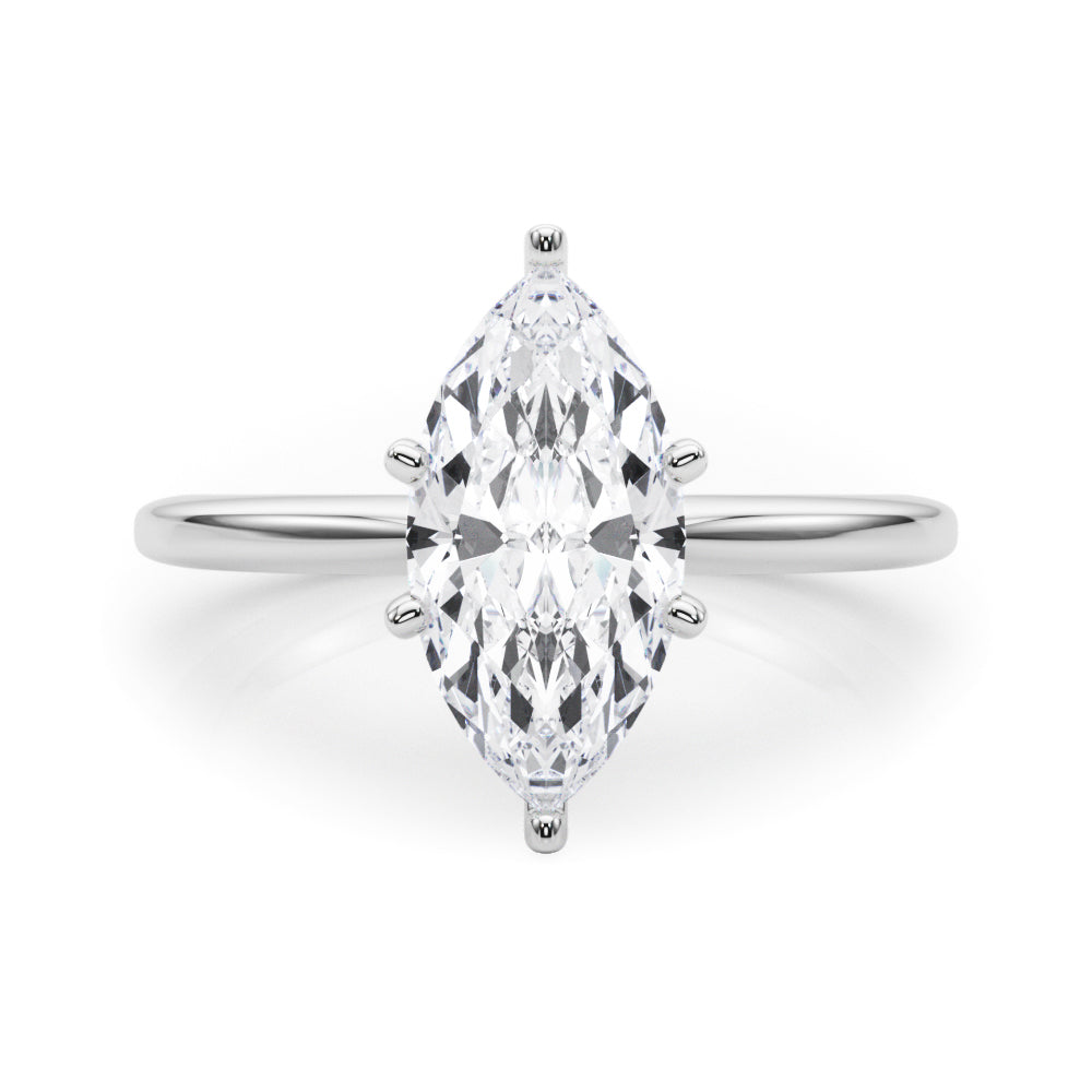 Refined Solitaire For Peg Head Round Diamond Engagement Ring in 10K/14K gold and platinum with certified lab-grown or natural diamonds