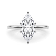Refined Solitaire For Peg Head Round Diamond Engagement Ring in 10K/14K gold and platinum with certified lab-grown or natural diamonds