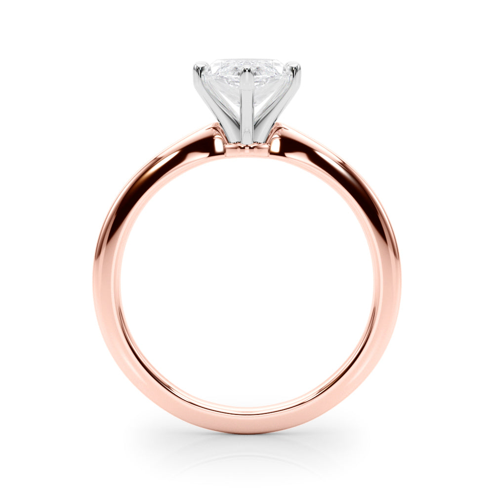Refined Solitaire For Peg Head Round Diamond Engagement Ring in 10K/14K gold and platinum with certified lab-grown or natural diamonds