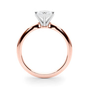 Refined Solitaire For Peg Head Round Diamond Engagement Ring in 10K/14K gold and platinum with certified lab-grown or natural diamonds