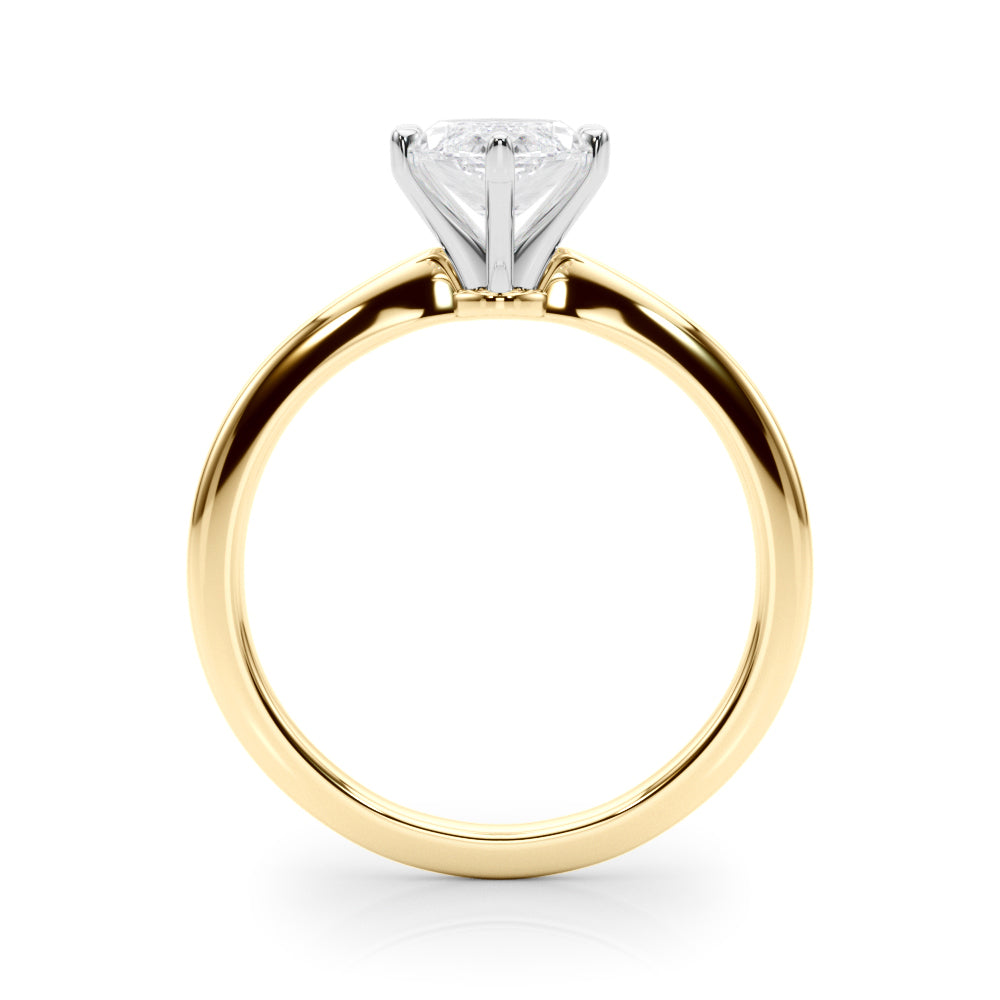 Refined Solitaire For Peg Head Round Diamond Engagement Ring in 10K/14K gold and platinum with certified lab-grown or natural diamonds