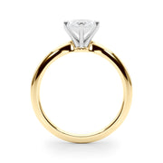 Refined Solitaire For Peg Head Round Diamond Engagement Ring in 10K/14K gold and platinum with certified lab-grown or natural diamonds