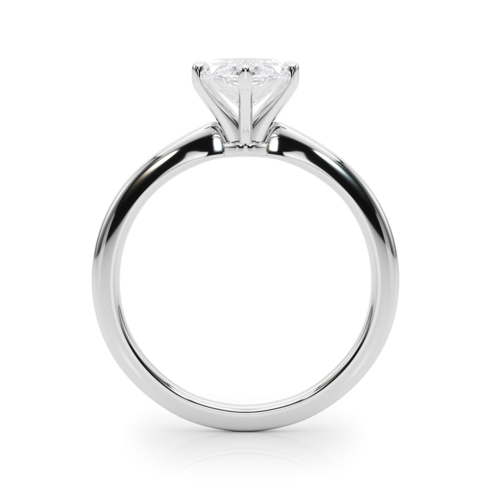 Refined Solitaire For Peg Head Round Diamond Engagement Ring in 10K/14K gold and platinum with certified lab-grown or natural diamonds