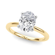Refined Solitaire For Peg Head Round Diamond Engagement Ring in 10K/14K gold and platinum with certified lab-grown or natural diamonds