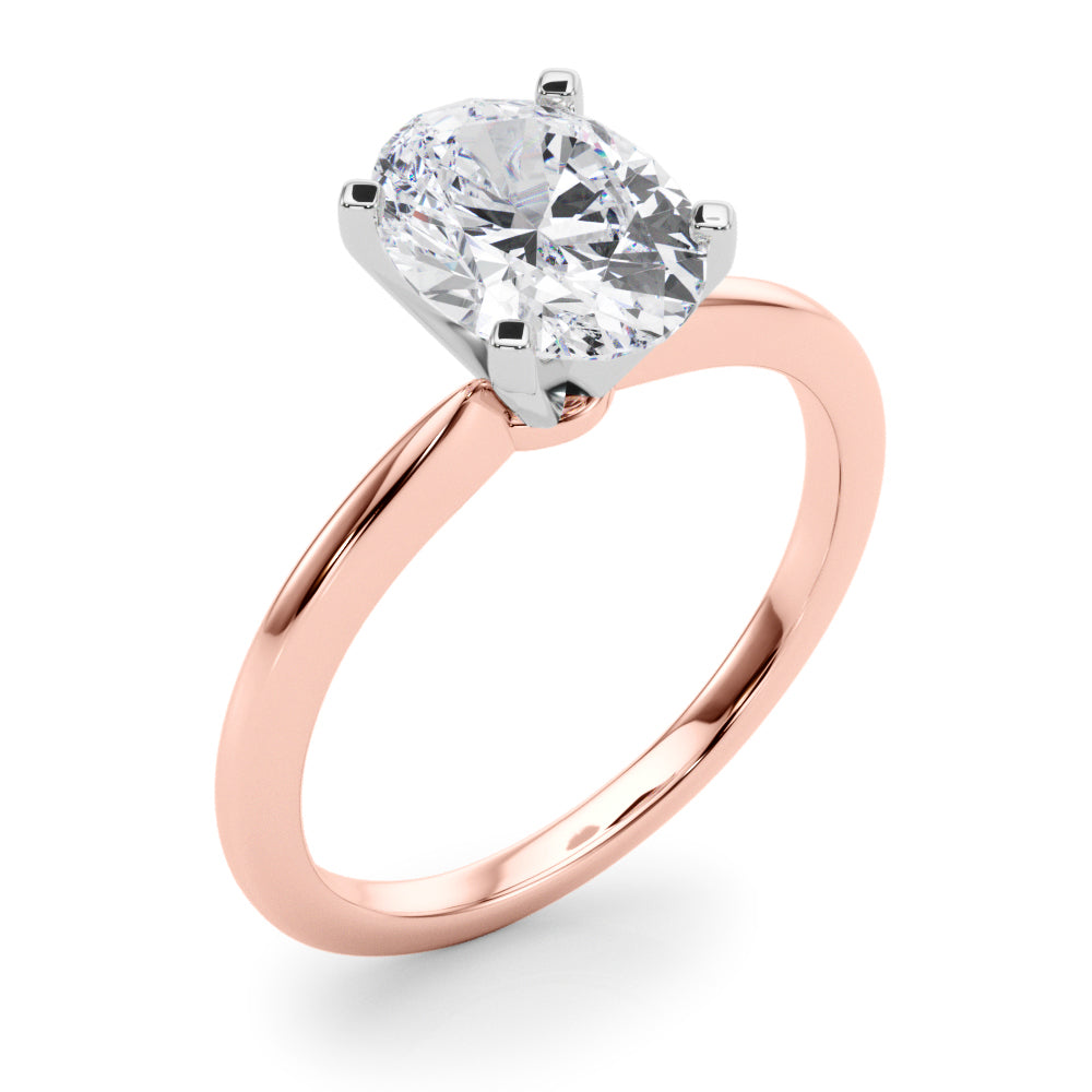 Refined Solitaire For Peg Head Round Diamond Engagement Ring in 10K/14K gold and platinum with certified lab-grown or natural diamonds