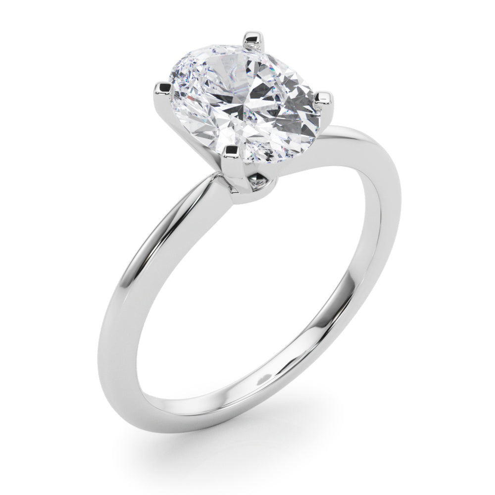 Refined Solitaire For Peg Head Round Diamond Engagement Ring in 10K/14K gold and platinum with certified lab-grown or natural diamonds