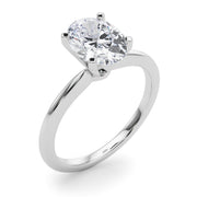 Refined Solitaire For Peg Head Round Diamond Engagement Ring in 10K/14K gold and platinum with certified lab-grown or natural diamonds
