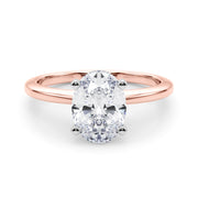 Refined Solitaire For Peg Head Round Diamond Engagement Ring in 10K/14K gold and platinum with certified lab-grown or natural diamonds