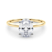 Refined Solitaire For Peg Head Round Diamond Engagement Ring in 10K/14K gold and platinum with certified lab-grown or natural diamonds
