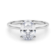 Refined Solitaire For Peg Head Round Diamond Engagement Ring in 10K/14K gold and platinum with certified lab-grown or natural diamonds
