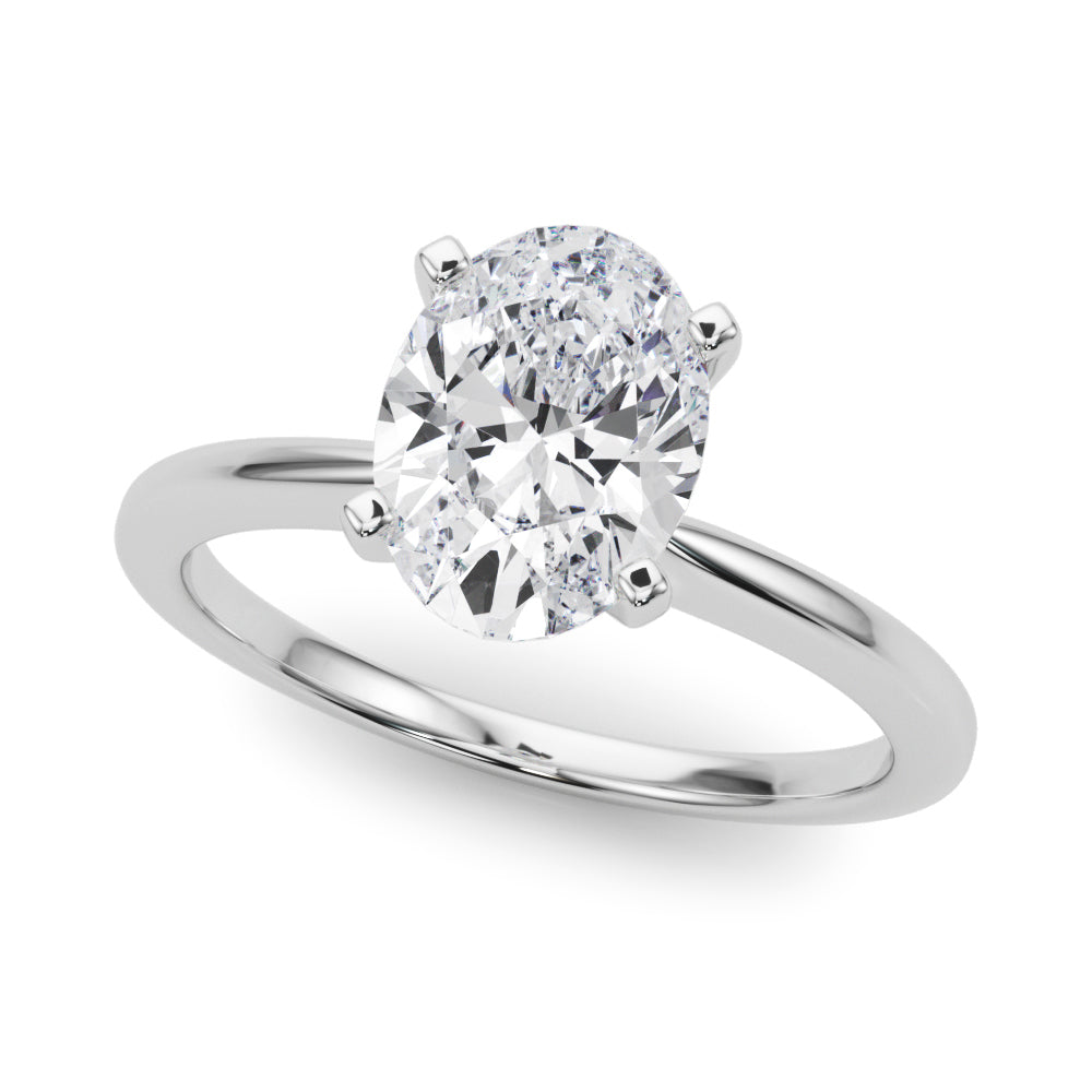 Refined Solitaire For Peg Head Round Diamond Engagement Ring in 10K/14K gold and platinum with certified lab-grown or natural diamonds