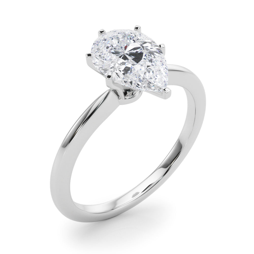 Refined Solitaire For Peg Head Round Diamond Engagement Ring in 10K/14K gold and platinum with certified lab-grown or natural diamonds