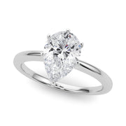 Refined Solitaire For Peg Head Round Diamond Engagement Ring in 10K/14K gold and platinum with certified lab-grown or natural diamonds