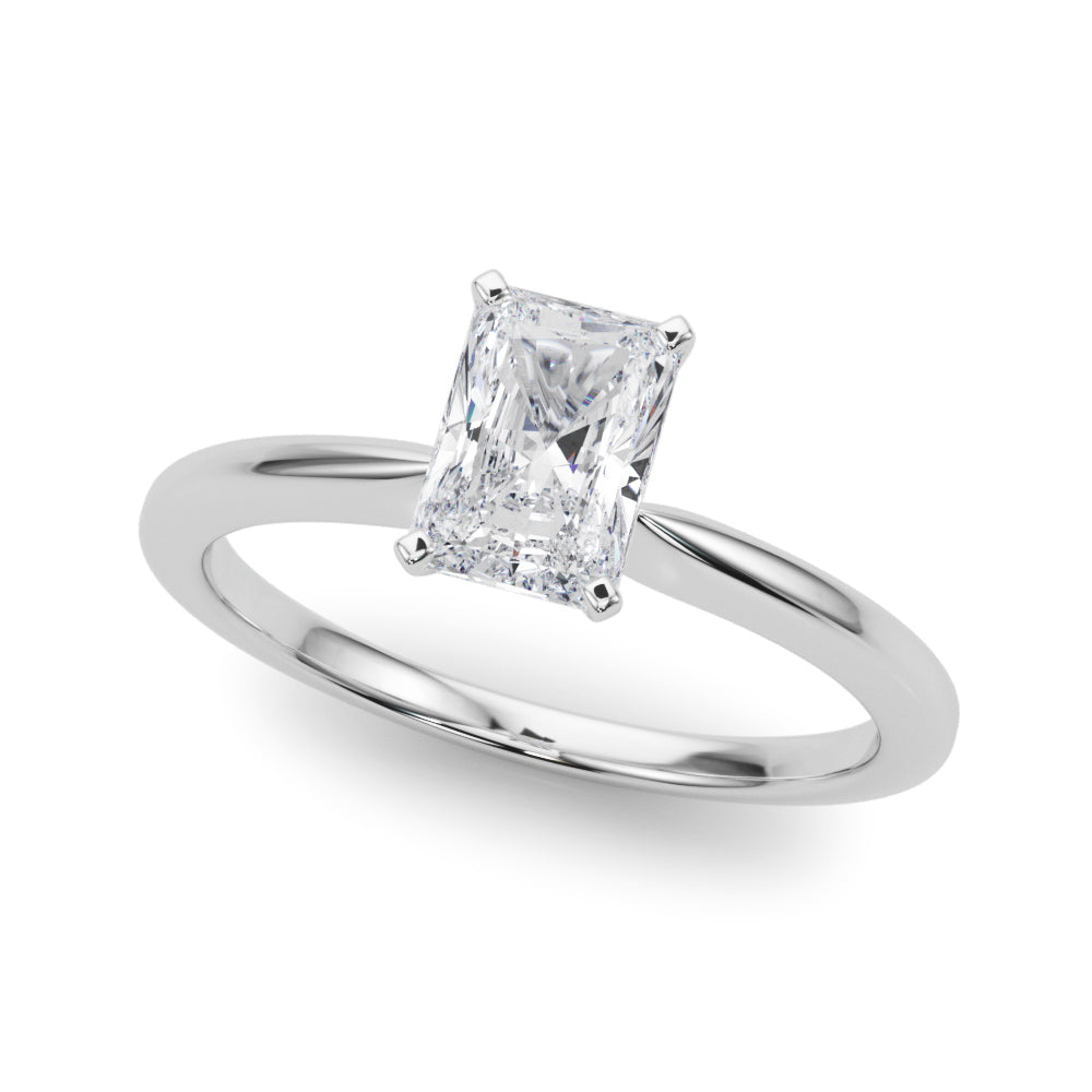 Refined Solitaire For Peg Head Round Diamond Engagement Ring in 10K/14K gold and platinum with certified lab-grown or natural diamonds