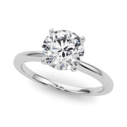 Refined Solitaire For Peg Head Round Diamond Engagement Ring in 10K/14K gold and platinum with certified lab-grown or natural diamonds