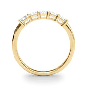 5-Stone Emerald Cut Half Eternity Ring in Gold & Platinum