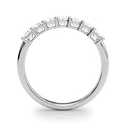 7-Stone Emerald Cut Half Eternity Ring in Gold & Platinum