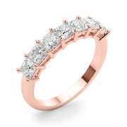 Shared Prong Princess Cut Half Eternity Ring in Gold & Platinum