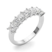 Shared Prong Princess Cut Half Eternity Ring in Gold & Platinum
