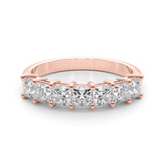 Shared Prong Princess Cut Half Eternity Ring in Gold & Platinum