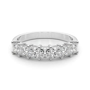 Shared Prong Princess Cut Half Eternity Ring in Gold & Platinum