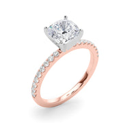 Lustrous 51162 Shank Round Diamond Engagement Ring in 10K/14K gold and platinum with certified lab-grown or natural diamonds