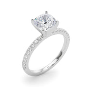 Lustrous 51162 Shank Round Diamond Engagement Ring in 10K/14K gold and platinum with certified lab-grown or natural diamonds