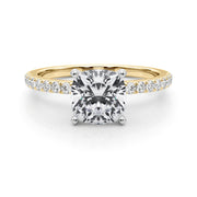 Lustrous 51162 Shank Round Diamond Engagement Ring in 10K/14K gold and platinum with certified lab-grown or natural diamonds