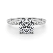 Lustrous 51162 Shank Round Diamond Engagement Ring in 10K/14K gold and platinum with certified lab-grown or natural diamonds