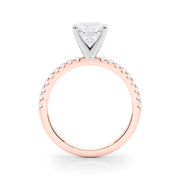 Lustrous 51162 Shank Round Diamond Engagement Ring in 10K/14K gold and platinum with certified lab-grown or natural diamonds