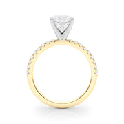 Lustrous 51162 Shank Round Diamond Engagement Ring in 10K/14K gold and platinum with certified lab-grown or natural diamonds