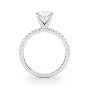 Lustrous 51162 Shank Round Diamond Engagement Ring in 10K/14K gold and platinum with certified lab-grown or natural diamonds