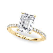 Lustrous 51162 Shank Round Diamond Engagement Ring in 10K/14K gold and platinum with certified lab-grown or natural diamonds