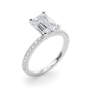 Lustrous 51162 Shank Round Diamond Engagement Ring in 10K/14K gold and platinum with certified lab-grown or natural diamonds