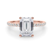 Lustrous 51162 Shank Round Diamond Engagement Ring in 10K/14K gold and platinum with certified lab-grown or natural diamonds